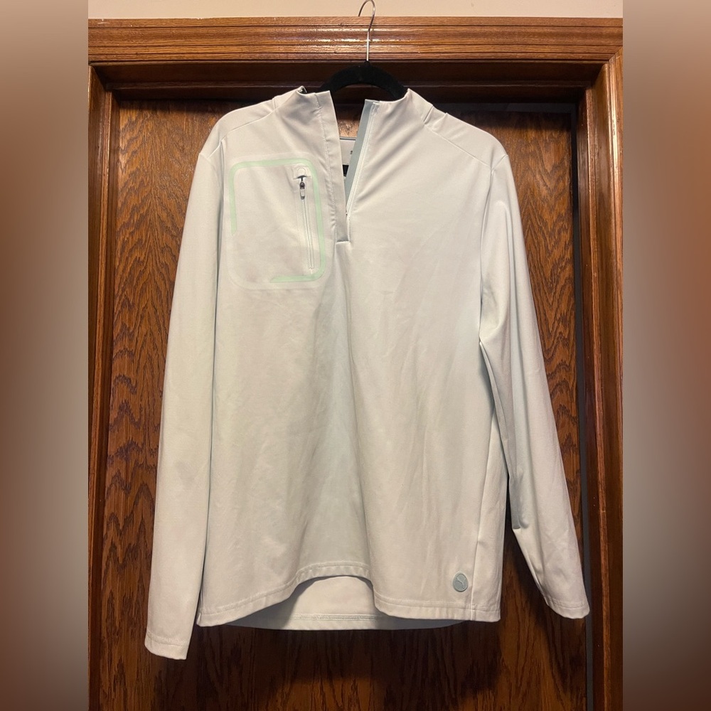 Puma Light Pale Blue/Green Quarter-Zip Pullover